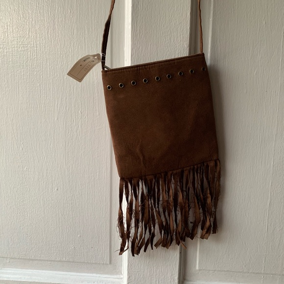 Brown Fun Fringe Crossbody Bag - Picture 2 of 3